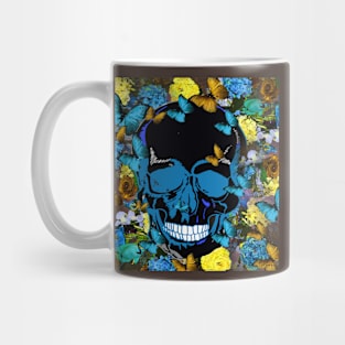 SKULL FLOWERS AND BUTTERFLIES Mug